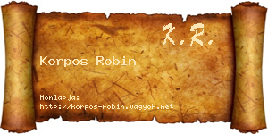 Korpos Robin névjegykártya